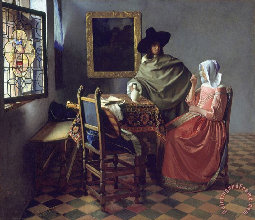The Glass of Wine painting - Johannes Vermeer The Glass of Wine Art Print
