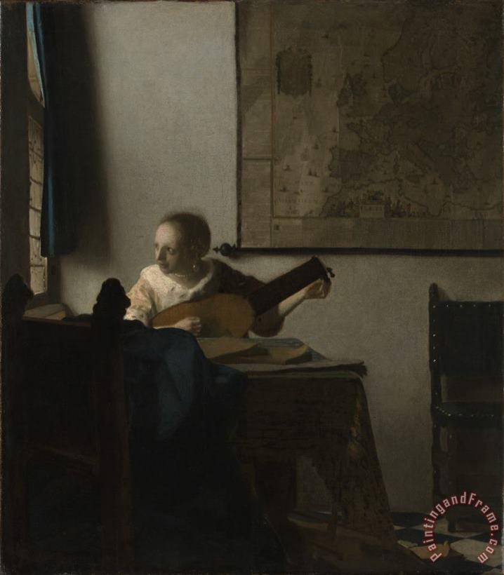 Woman with a Lute Near a Window painting - Johannes Vermeer Woman with a Lute Near a Window Art Print