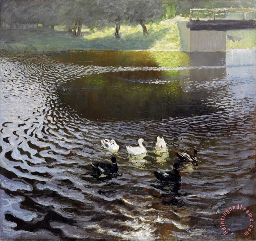 Ducks painting - Johans Valters Ducks Art Print