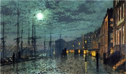 John Atkinson Grimshaw City Docks by Moonlight