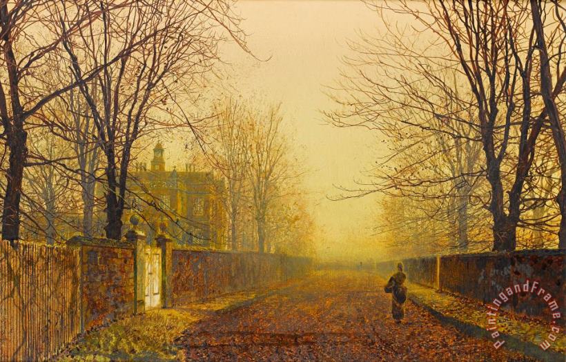 Golden Autumn painting - John Atkinson Grimshaw Golden Autumn Art Print