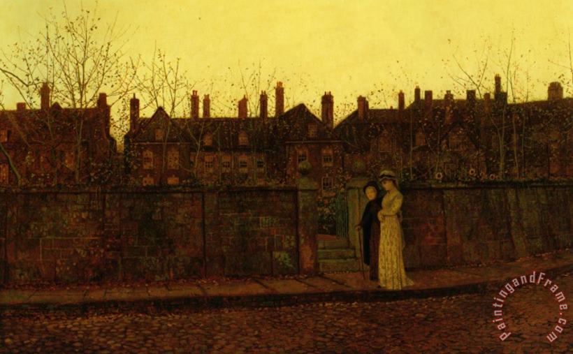 In The Golden Gloaming painting - John Atkinson Grimshaw In The Golden Gloaming Art Print