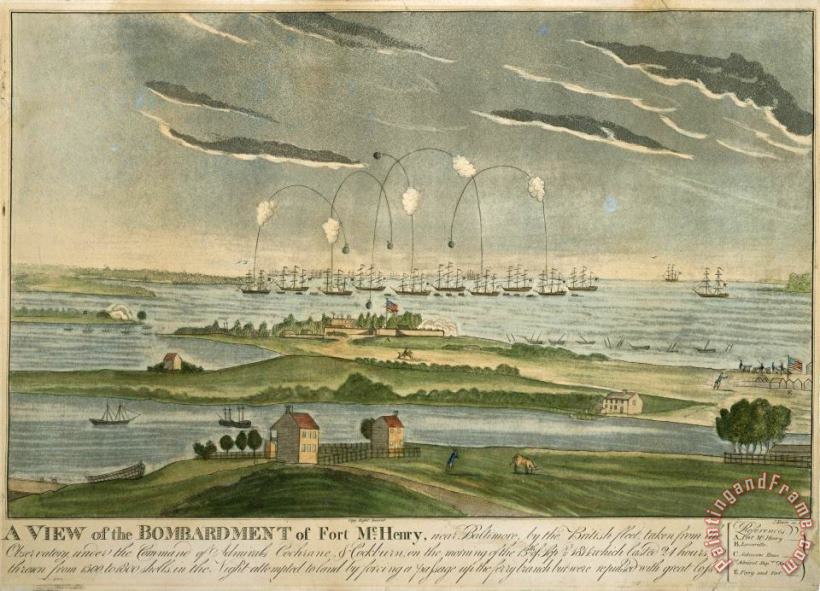 A View of The Bombardment of Fort Mchenry painting - John Bower A View of The Bombardment of Fort Mchenry Art Print