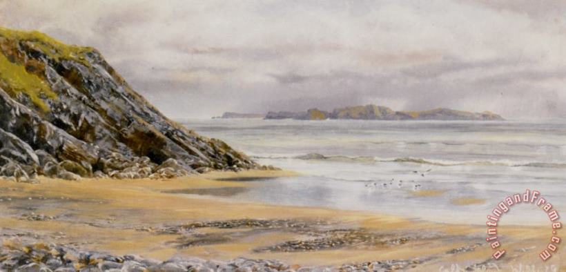 Caldy Island painting - John Brett Caldy Island Art Print