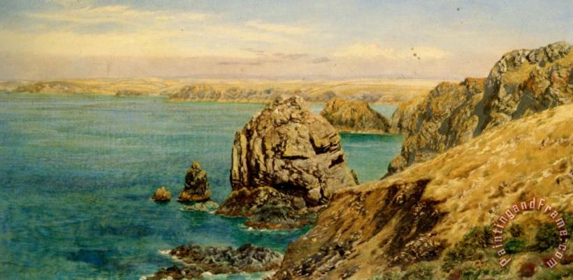 Mounts Bay Cornwall painting - John Brett Mounts Bay Cornwall Art Print