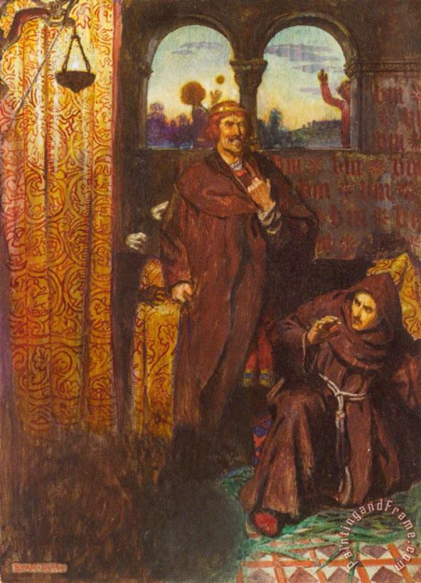 King of Scots And Andrea Browne painting - John Byam Liston Shaw King of Scots And Andrea Browne Art Print
