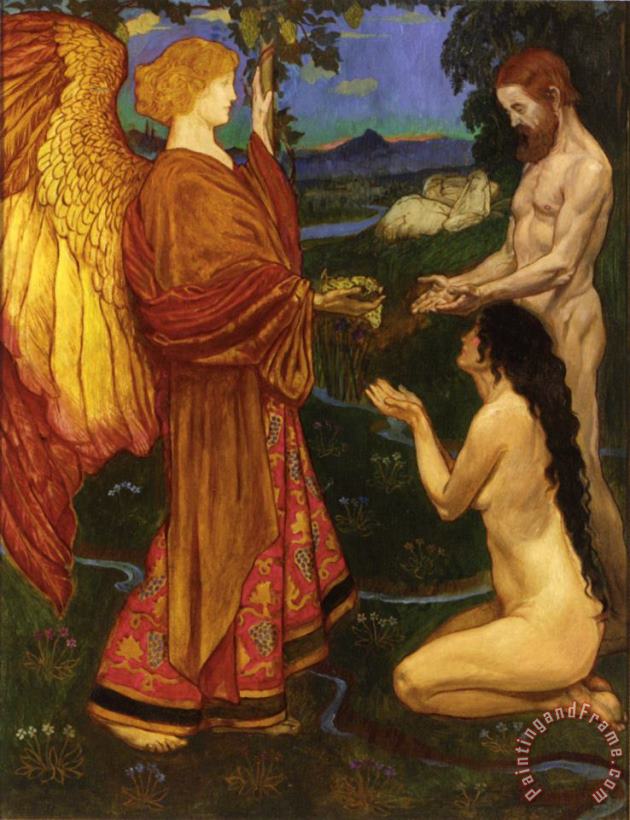 John Byam Liston Shaw The Angel Before Adam Art Painting