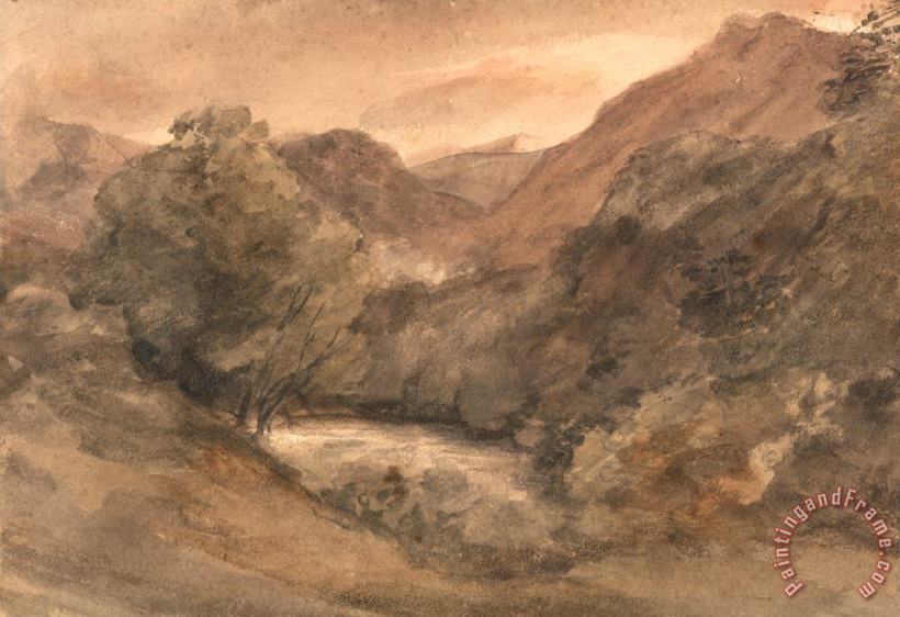 Borrowdale Evening After a Fine Day, 1 October 1806 painting - John Constable Borrowdale Evening After a Fine Day, 1 October 1806 Art Print
