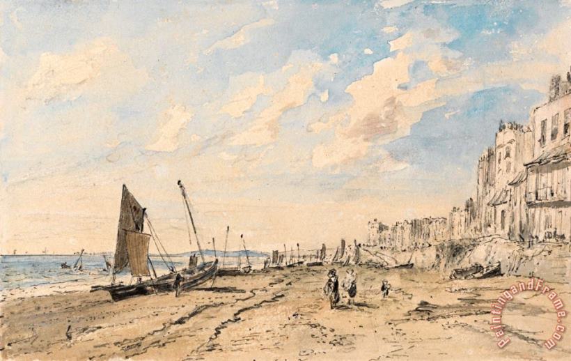 Brighton Beach Looking West painting - John Constable Brighton Beach Looking West Art Print