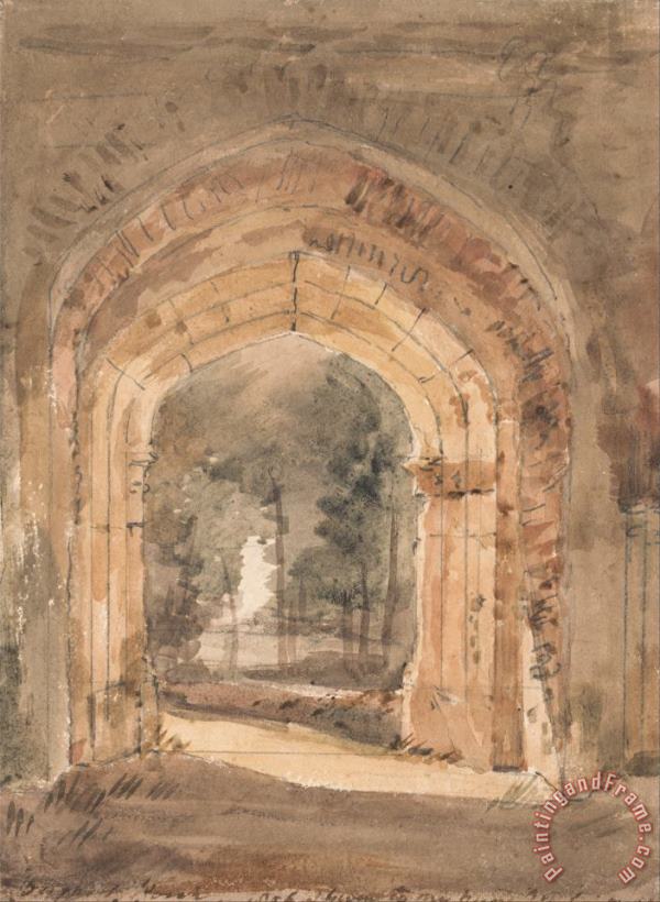 East Bergholt Church, Looking Out The South Archway of The Ruined Tower painting - John Constable East Bergholt Church, Looking Out The South Archway of The Ruined Tower Art Print