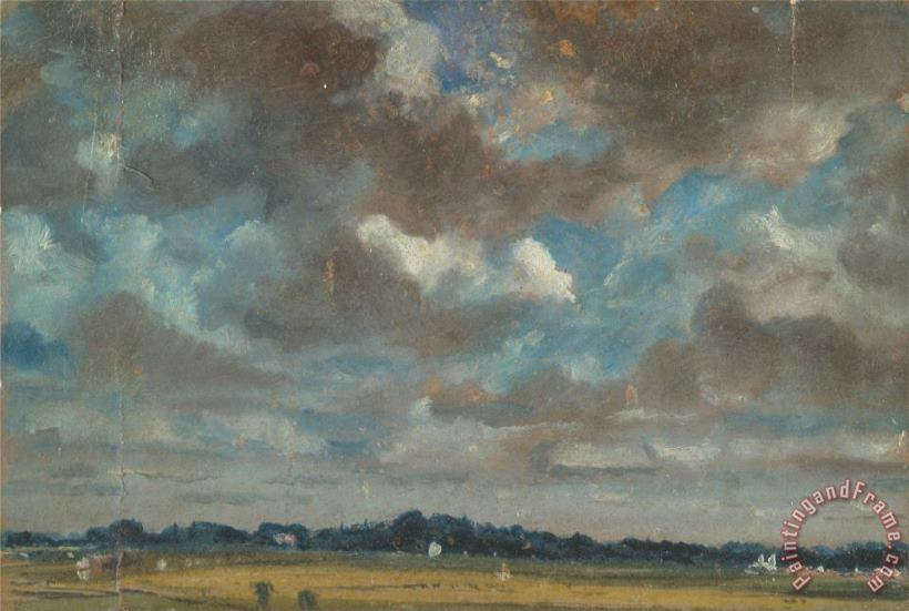 John Constable Extensive Landscape with Grey Clouds Art Painting