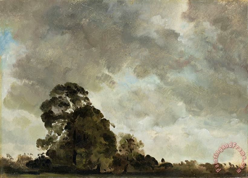 John Constable Landscape at Hampstead - Tree and Storm Clouds Art Print