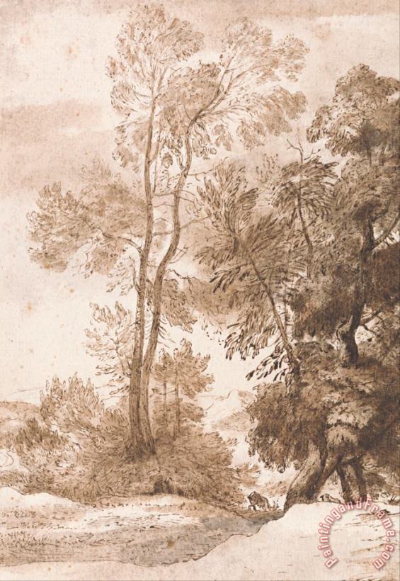 John Constable Trees And Deer Art Painting