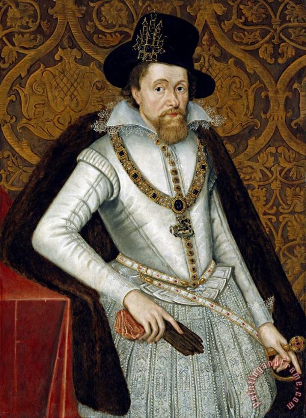 John De Critz Portrait of King James VI of Scotland, James I of England Art Painting