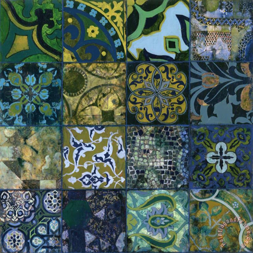 John Douglas Cobalt Mosaic I Art Print