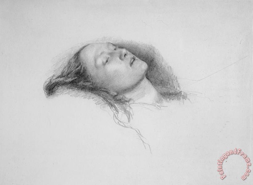 Elizabeth Siddal Study for Ophelia painting - John Everett Millais Elizabeth Siddal Study for Ophelia Art Print