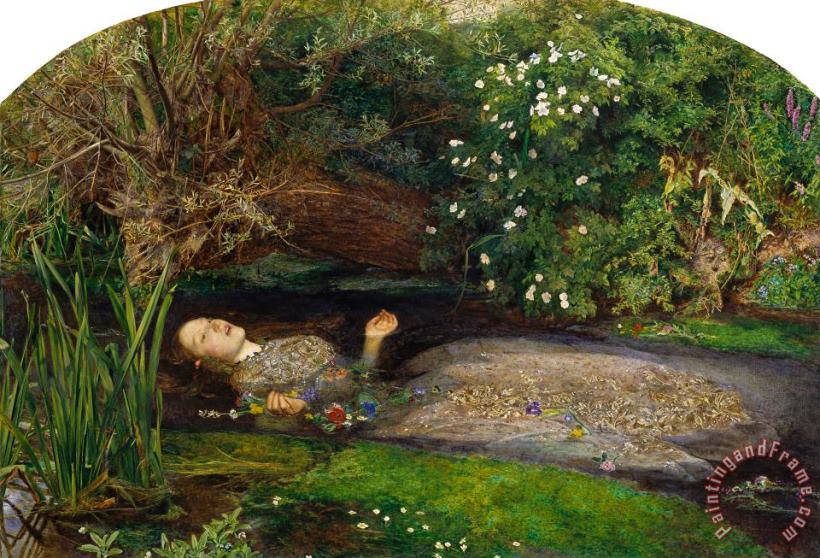 Ophelia painting - John Everett Millais Ophelia Art Print