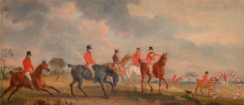 John Ferneley The Quorn Hunt a Sketch of The Artist And His Friends Moving Off Art Print