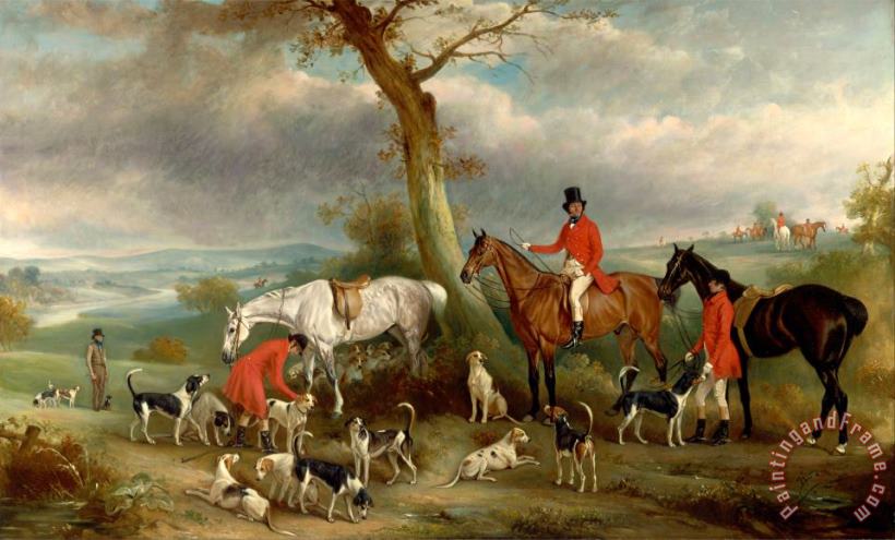 Thomas Wilkinson, M.f.h., with The Hurworth Foxhounds painting - John Ferneley Thomas Wilkinson, M.f.h., with The Hurworth Foxhounds Art Print