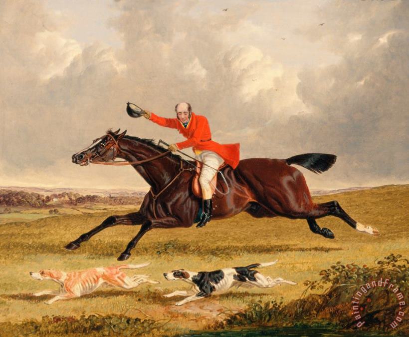 Foxhunting Encouraging Hounds painting - John Frederick Herring Foxhunting Encouraging Hounds Art Print