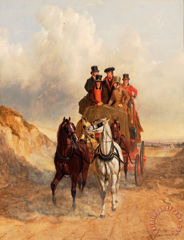 John Frederick Herring The Royal Mail Coach on The Road Art Painting