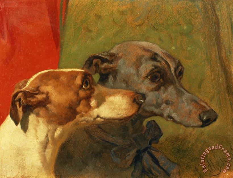 John Frederick Herring Snr The Greyhounds Charley and Jimmy in an Interior Art Print