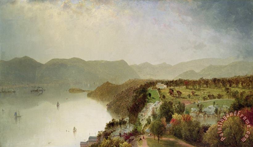 John Frederick Kensett View of Cozzen's Hotel Near West Point - NY Art Painting