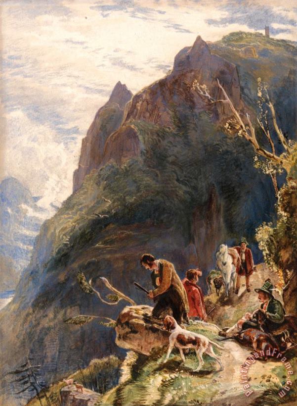 Tyrolese Hunters painting - John Frederick Lewis Tyrolese Hunters Art Print