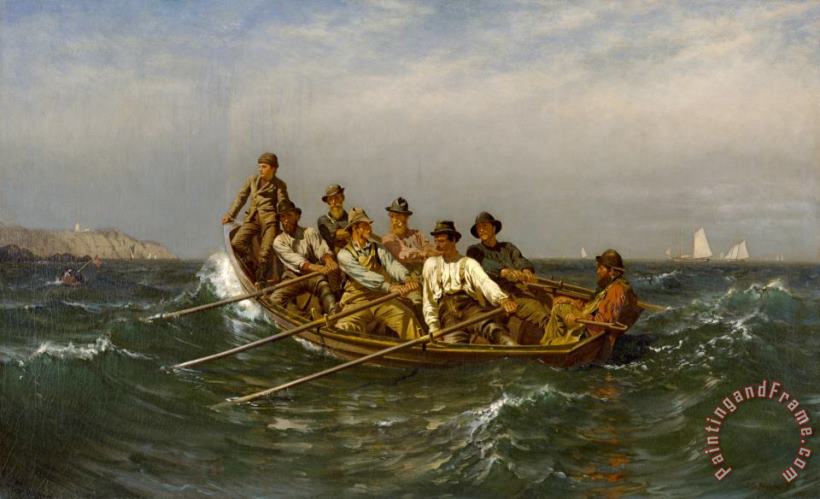 Pull for The Shore, 1878 painting - John George Brown Pull for The Shore, 1878 Art Print