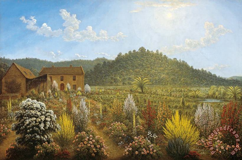 John Glover A View of The Artist's House And Garden, in Mills Plains, Van Diemen's Land Art Print