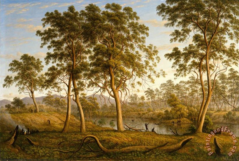 John Glover Natives on The Ouse River, Van Diemen's Land Art Print