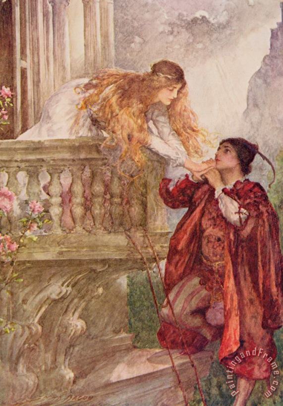 John H. F. Bacon Romeo And Juliet From 'children's Stories From Shakespeare' by Edith Nesbit (1858 1924) Pub. by Raphael Tuck & Sons Ltd., London Art Painting