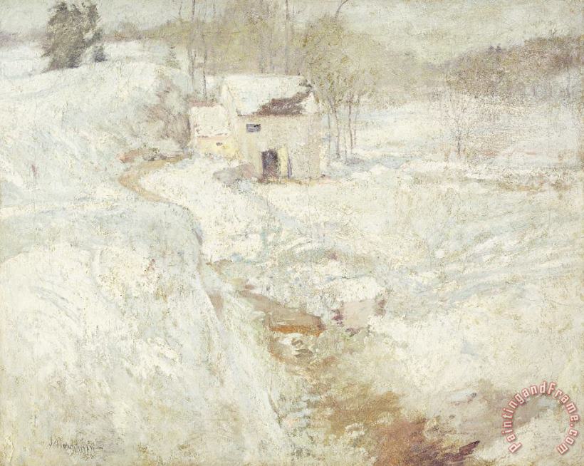 Winter Landscape painting - John Henry Twachtman Winter Landscape Art Print