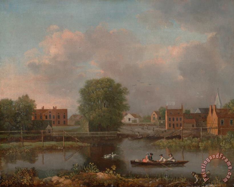 John Inigo Richards A River Landscape, Possibly a View From The West End of Rochester Bridge Art Print