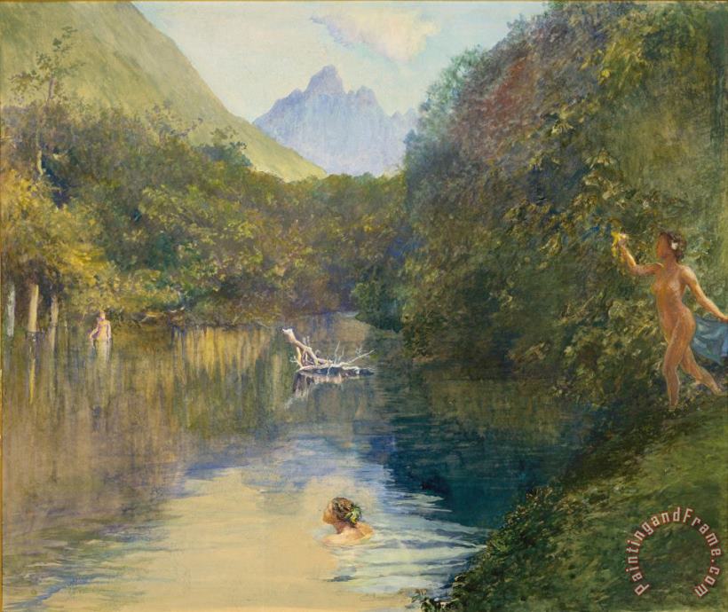 John LaFarge Ford at the Upper End of the Vai-Te-Piha Art Print