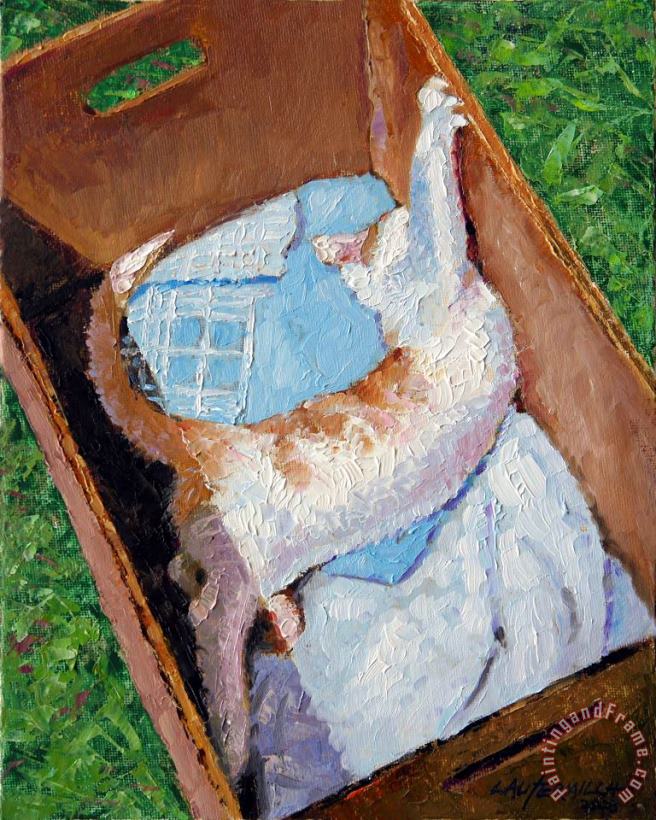 John Lautermilch Cat In A Box Art Painting