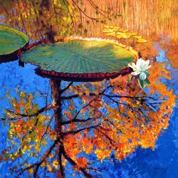 John Lautermilch Colors of Fall on the Lily Pond