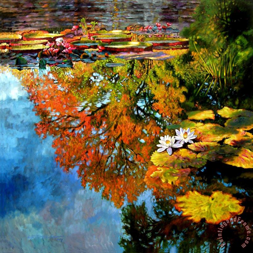 Early Morning Fall Colors painting - John Lautermilch Early Morning Fall Colors Art Print
