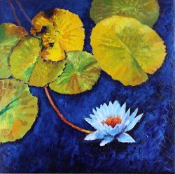 John Lautermilch Floating With Blue and Gold