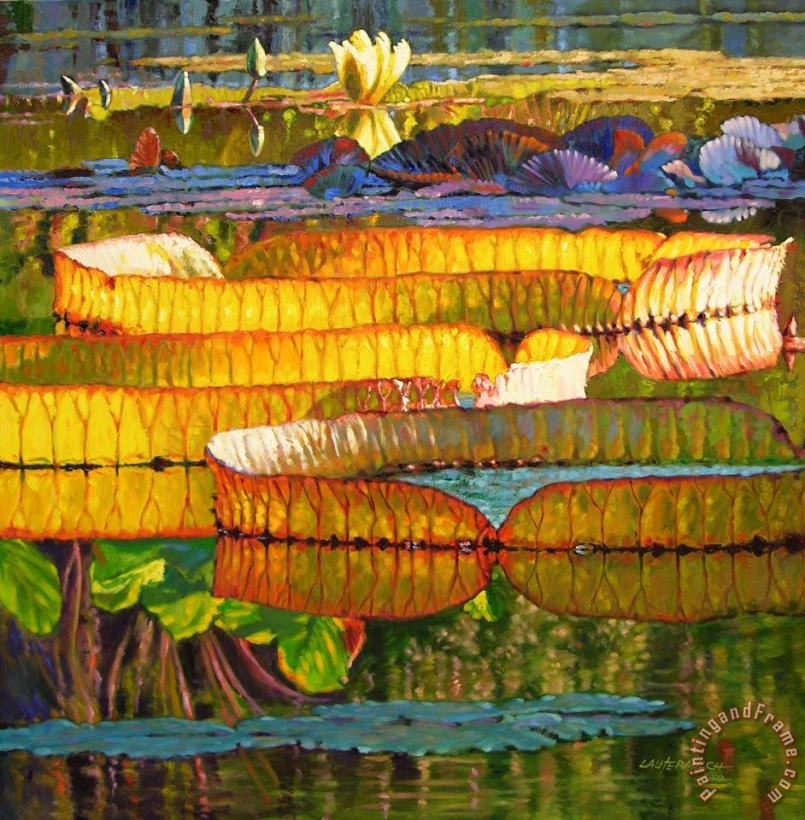 Glorious Morning Lilies painting - John Lautermilch Glorious Morning Lilies Art Print