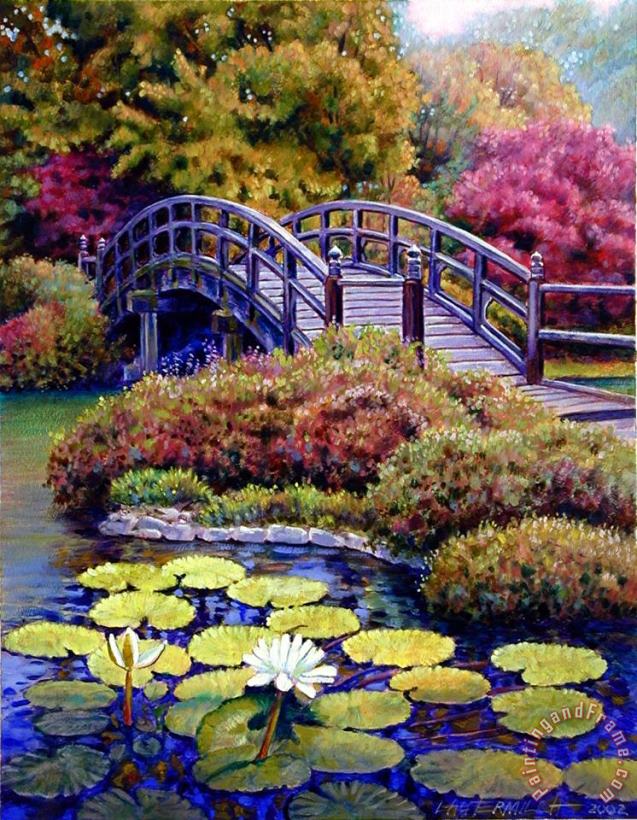 Japanese Bridge painting - John Lautermilch Japanese Bridge Art Print