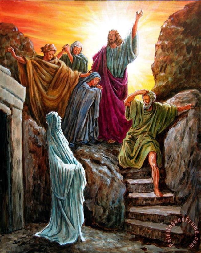 John Lautermilch Jesus Raises Lazarus Art Painting