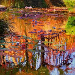 John Lautermilch Ripples on Fall Pond