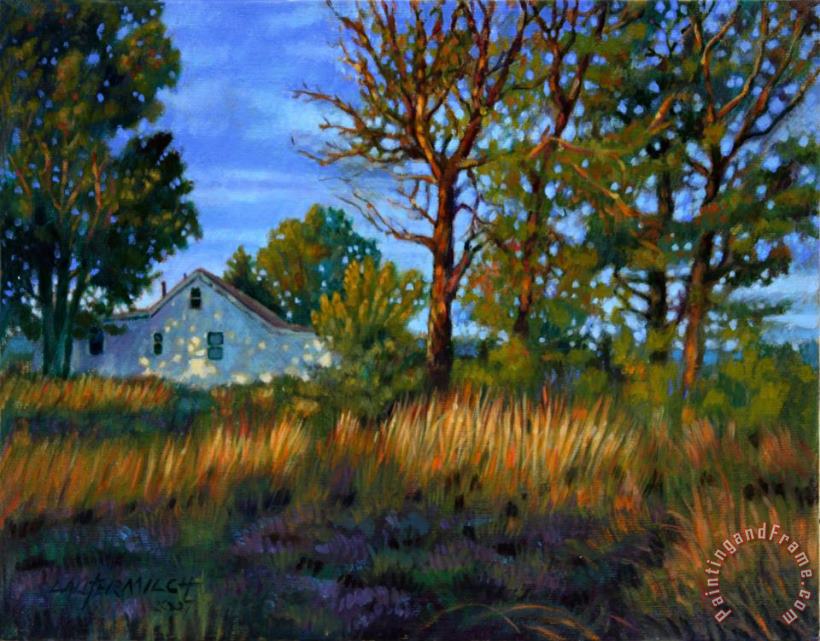 Sunset on Country Home painting - John Lautermilch Sunset on Country Home Art Print