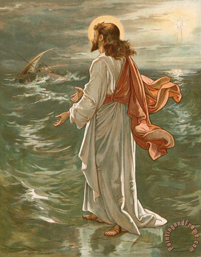 Christ Walking on The Waters painting - John Lawson Christ Walking on The Waters Art Print