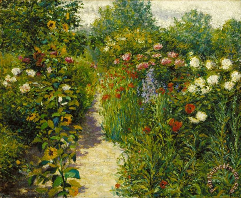 Garden at Giverny (in Monet's Garden) painting - John Leslie Breck Garden at Giverny (in Monet's Garden) Art Print