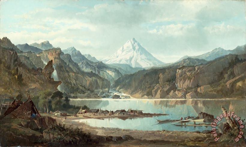 John Mix Stanley Mountain Landscape with Indians Art Print
