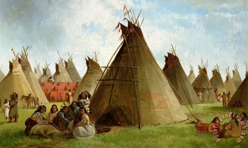 Prairie Indian Encampment painting - John Mix Stanley Prairie Indian Encampment Art Print