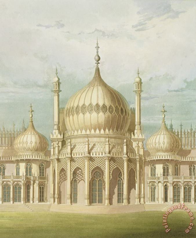 Exterior Of The Saloon From Views Of The Royal Pavilion painting - John Nash Exterior Of The Saloon From Views Of The Royal Pavilion Art Print