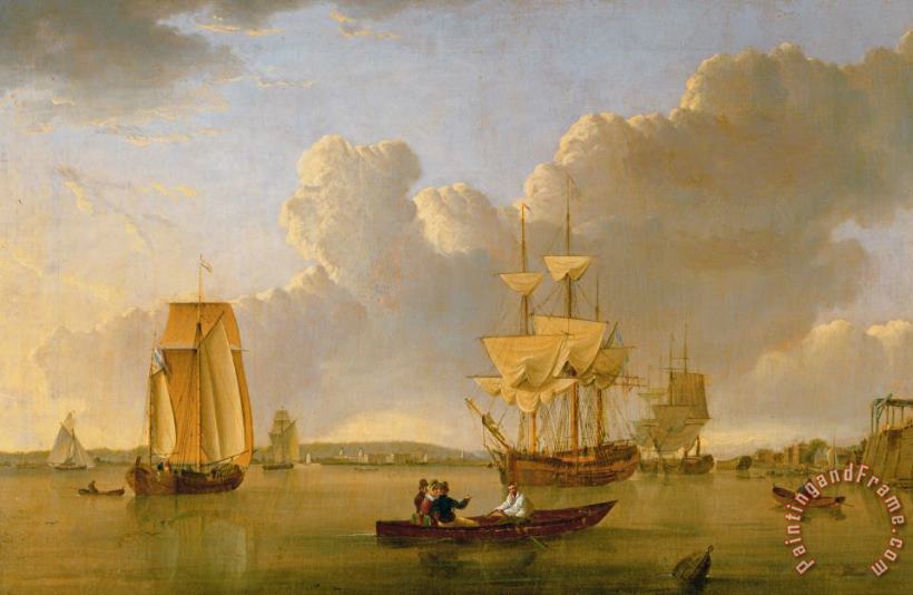 Deptford on Thames with a Distant View of Greenwich painting - John of Hull Ward Deptford on Thames with a Distant View of Greenwich Art Print